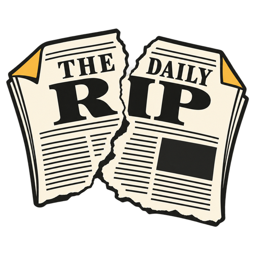 The Daily Rip newspaper being torn in two